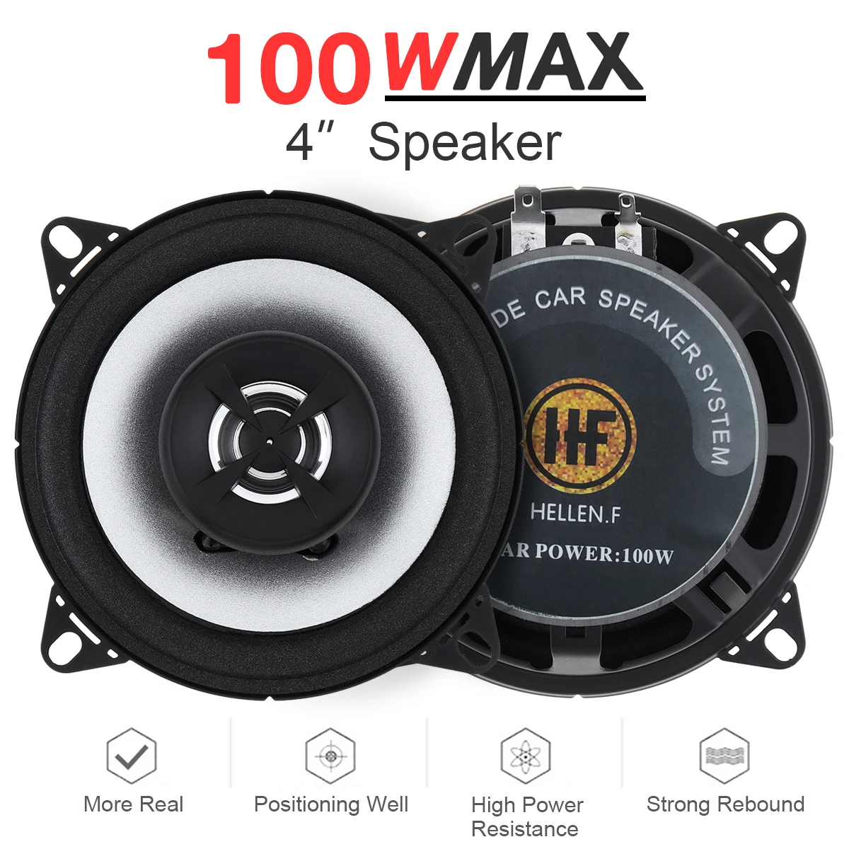 

2pcs 4/6.5 Inch 40W Car HiFi Coaxial Speaker Vehicle Door Auto Audio Music Stereo Subwoofer Loudspeaker High bass for Car Audio