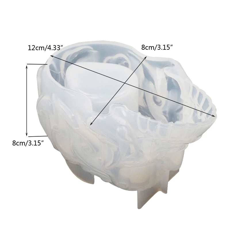 

652F Halloween Resin Mold Trinket Holder Mold Silicone Skull Molds for Candle Making Home Decor Resin Casting Art Crafts