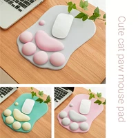 3d mouse pad wrist rest support cartoon cute cat paw anti slip silicone gel mice mat mousepad pc gaming computer mouse pad