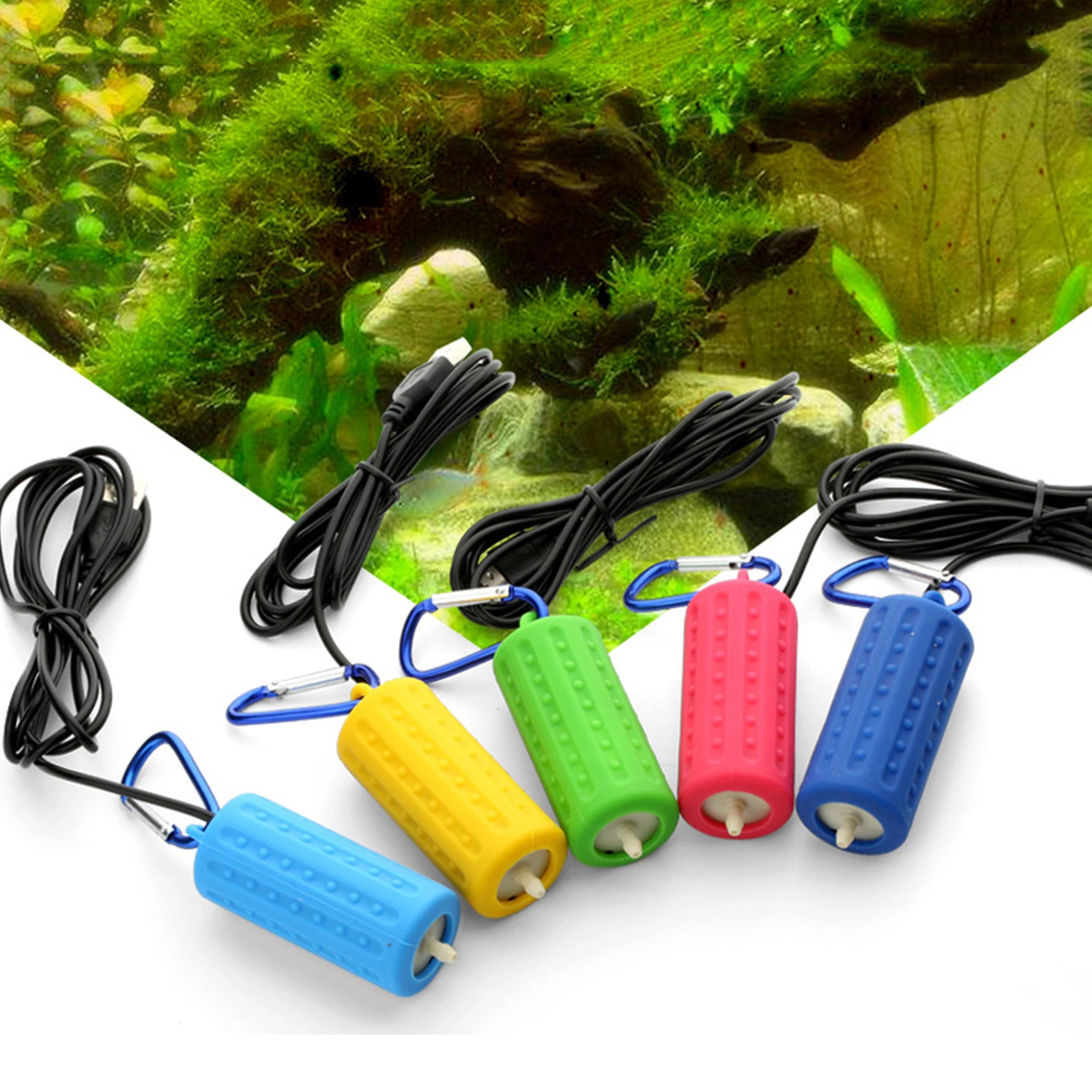 

Quietest Aquarium Air Pump - Air Stone and Hose Included - Low Power Usage - USB Air Pump Oxygenator Aquarium Accessories