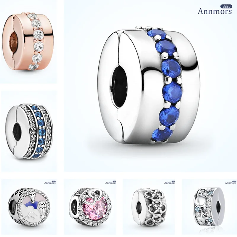 

Silver Plating Metal Charm Fits Pandora Bracelet Original Charm Round Beads Colored Zircon Love Balloon Romantic Charm Bead