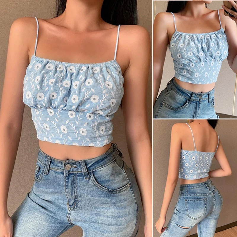 

Женский плиссированный топ на бретельках с U-образным вырезом