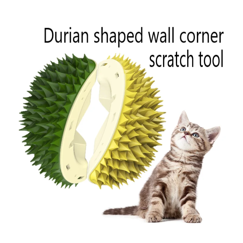 

Pet Comb Removable Cat Corner Scratching Rubbing Brush Durian-shaped Pet Hair Massage Comb Kitty Grooming Cleaning Scratcher
