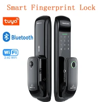 tuya wifibluetooth smart electronic lockbiometric fingerprintsmart cardpasswordkeyapp control unlock usb emergency charge