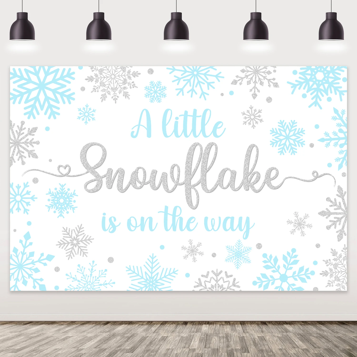 Фонарь с синими снежинками фонарь маленькими на день рождения