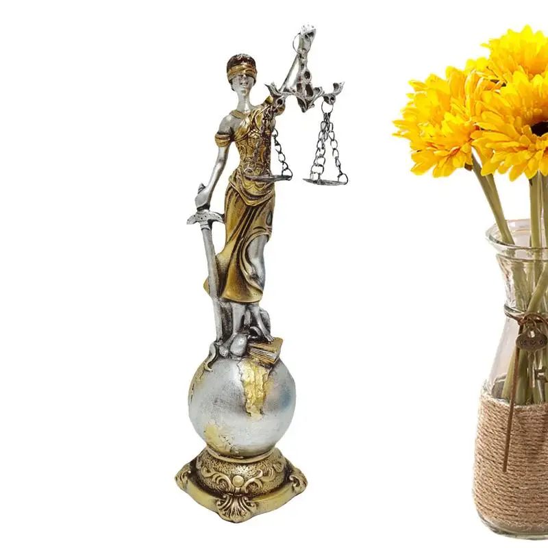 Statuetka bogini sprawiedliwości Fairness ThemisGoddess Of Justice Statue Mitologia grecka Ozdoby Skala Dekoracja domu