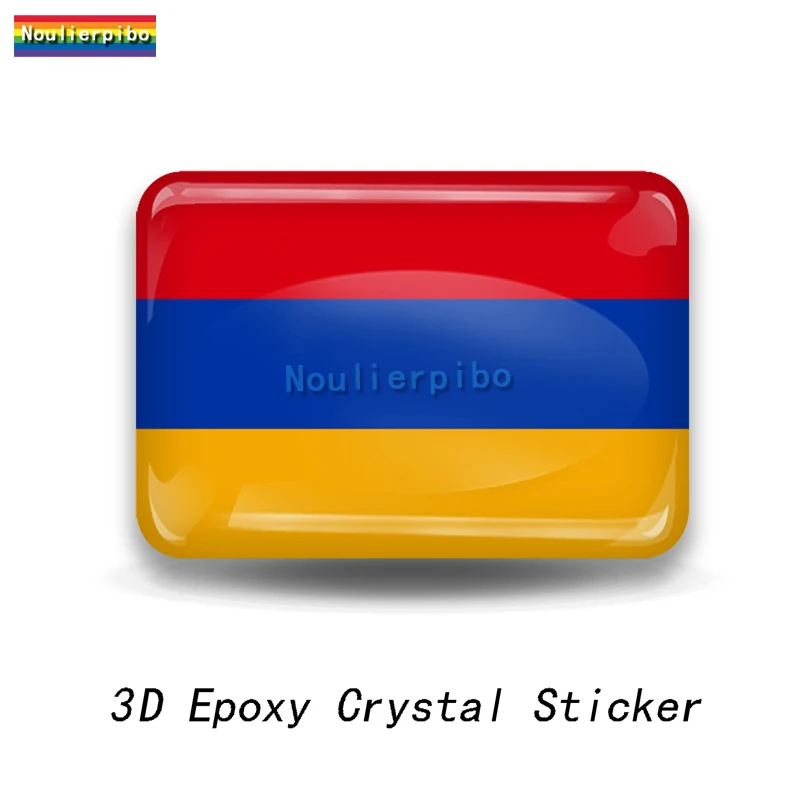 

3D Epoxy Resin Car Dome Sticker Armenia Flag National Emblem Map PVC Car Window Bumper Trunk Headlight Cover Vinyl Decal