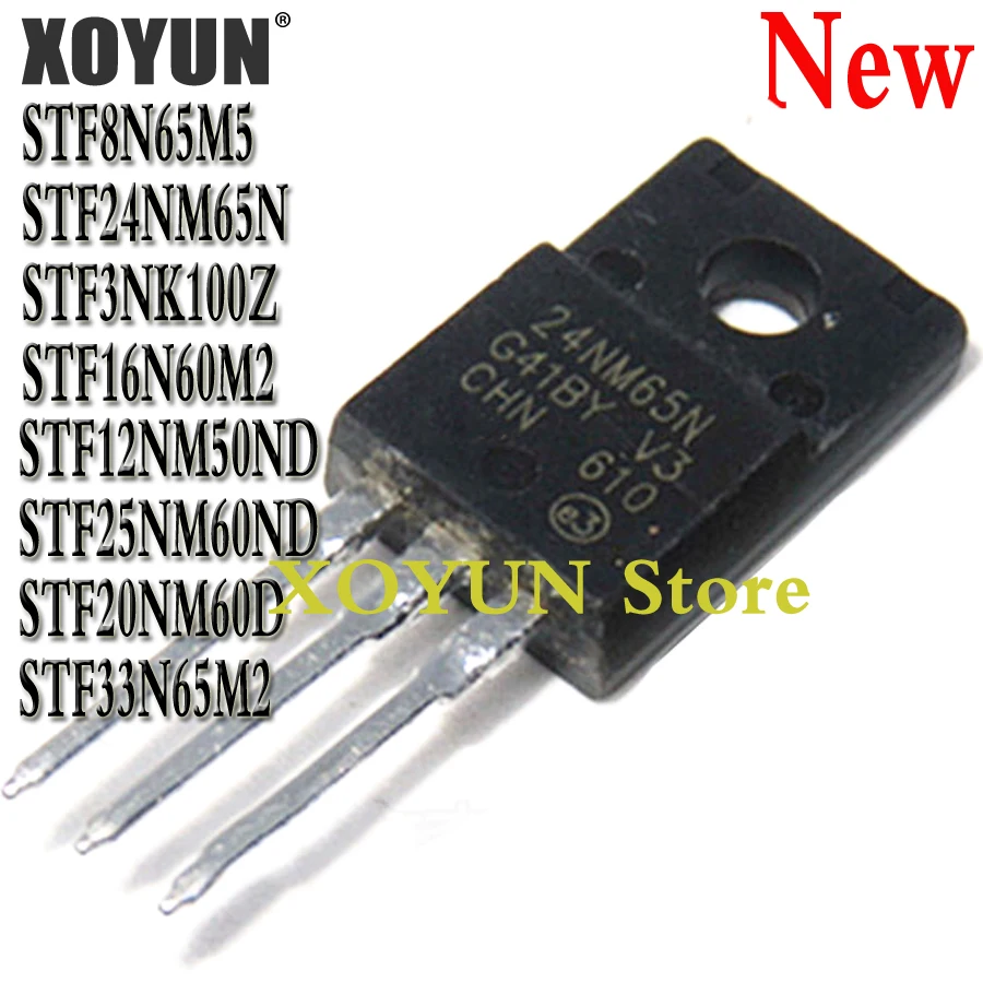 5 шт. STF8N65M5 STF24NM65N STF3NK100Z STF16N60M2 STF12NM50ND STF25NM60ND STF20NM60D STF33N65M2 8N65M5 F24NM65N F3NK100Z 16N60M2