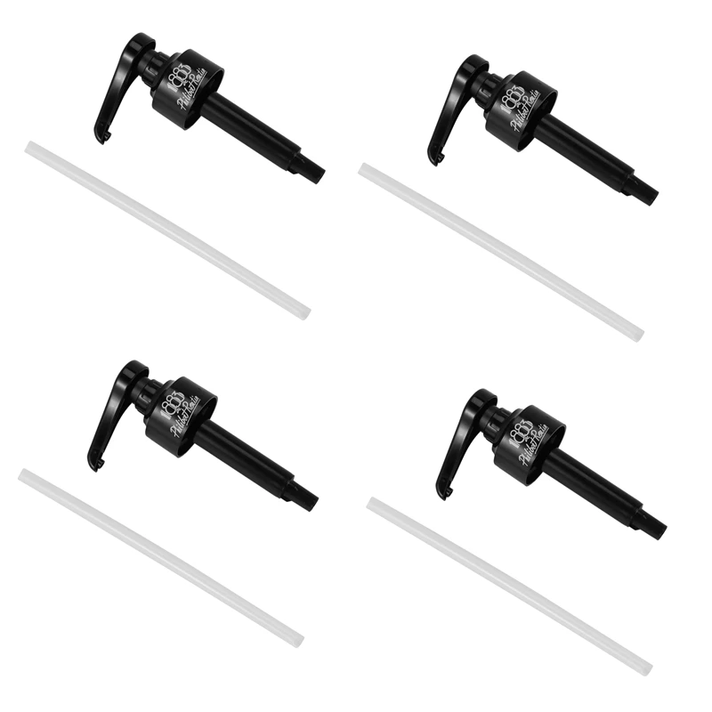 

4X Coffee 1 Liter Dispenser Syrup Pump Black Liquid Dispenser For Monin Syrup 10Ml