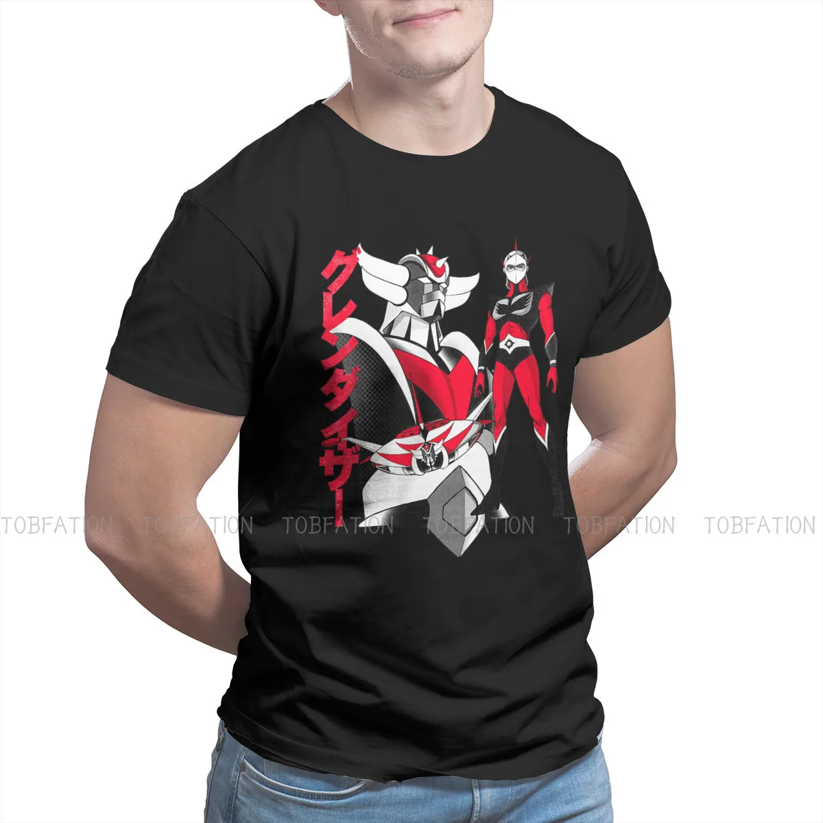 

Gurendaiza Fashion TShirts UFO Robot Grendizer Force Five Anime Male Style Pure Cotton Tops T Shirt O Neck Big Size