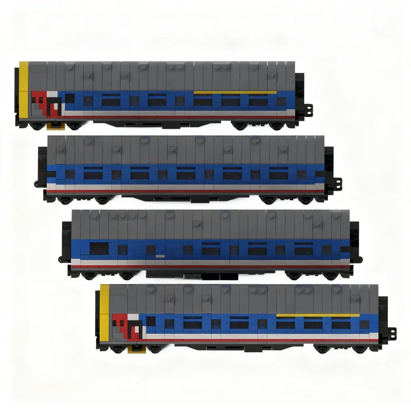 Фото 1777 деталей MOC, модель поезда EMU класса 423 с 4-местной вагонеткой, серия 4-VEP, в юго-восточной окраске, конструктор, рождественский подарок №2