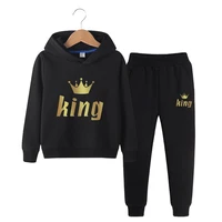 2022 new arrival childrens tracksuit hoodie and sweatpants classic autumn kid boys daily casual sports king printed jogging suit