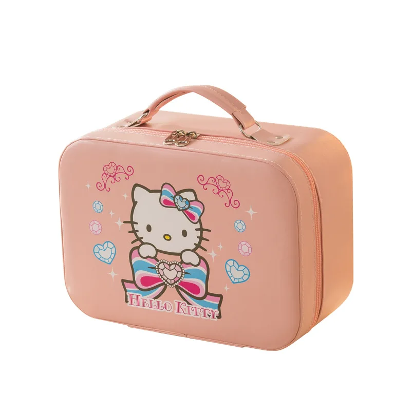 

Kawaii Hello Kitty Sanrio мультяшный женский косметический ящик для хранения аниме Kuromi My Melody Настольный органайзер водонепроницаемый милый чемодан