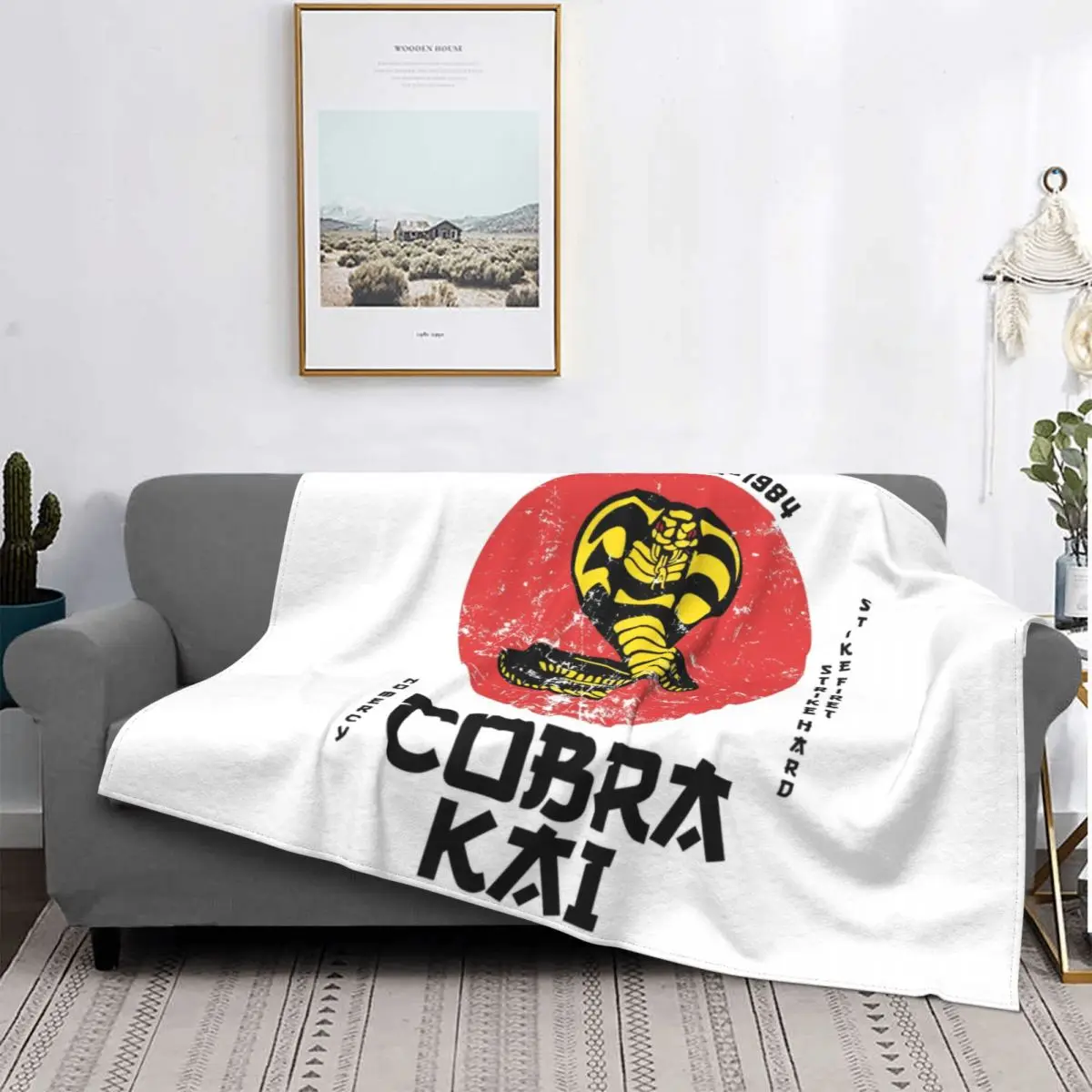 

Retro Cobra Kai Blanket 3D Printed Soft Flannel Fleece Warm The Karate Kid Throw Blankets for Sofa Travel Bed Couch Bedspreads