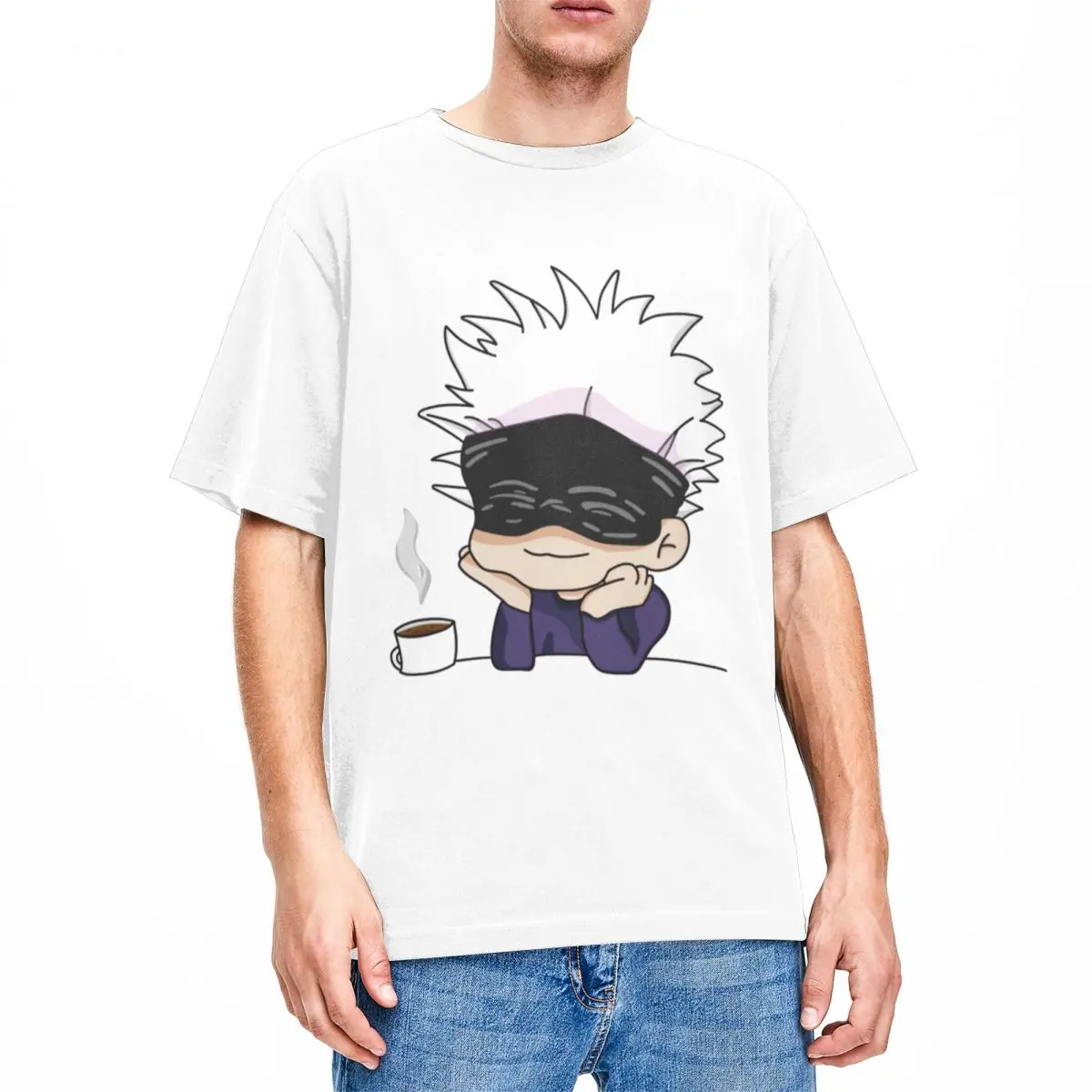 

Anime Jujutsu Kaisen Satoru Gojo Chibi for Men Women T Shirts Accessories Funny Tee Shirt Crewneck T-Shirt 100% Cotton