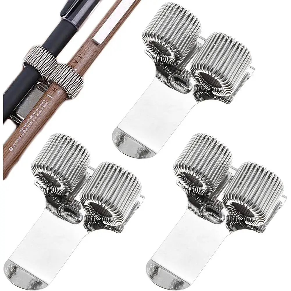 

3pcs Spring Pen Clip Metal Two-hole Portable Multifunctional Pen Clip For Home Office Doctors Spring Pen Clip Metal Pencil Holde