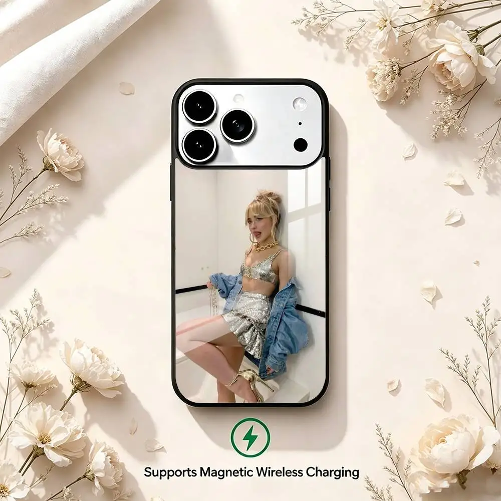 Чехол с беспроводной зарядкой Singer S-Sabrina Carpenter для iPhone 17 16 15 14 Plus 13 12 11 Pro RMax MINI PLUS (art.: 3920dc53ef866) - 3920dc53ef866