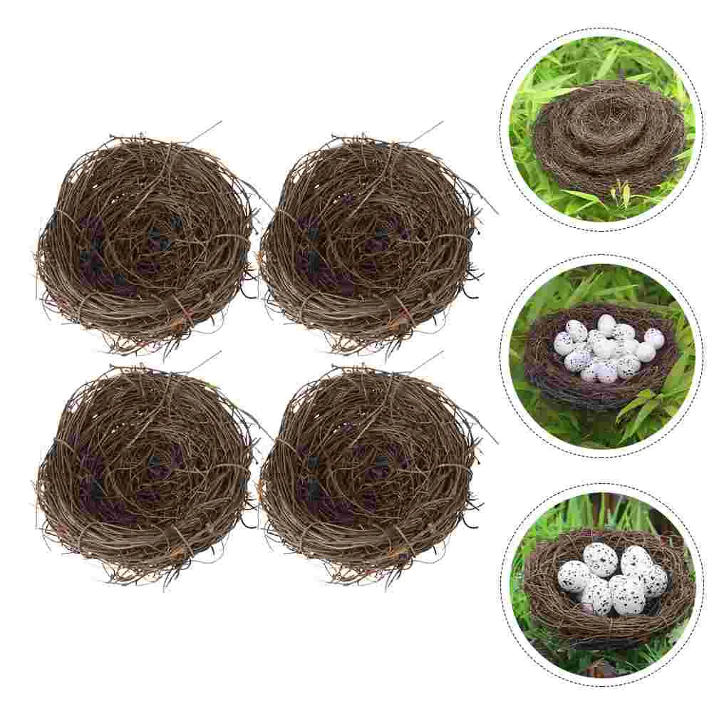 

Toad Rattan Bird's Nest Creative Model Garden Adornment Simulated Unique False Braiding Fake Ornament Prop Animal Decor