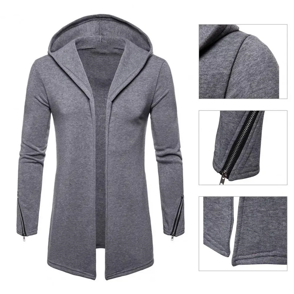 

Long Sleeve Cold Resistant Mid-Length Hooded Jacket Coat for Office