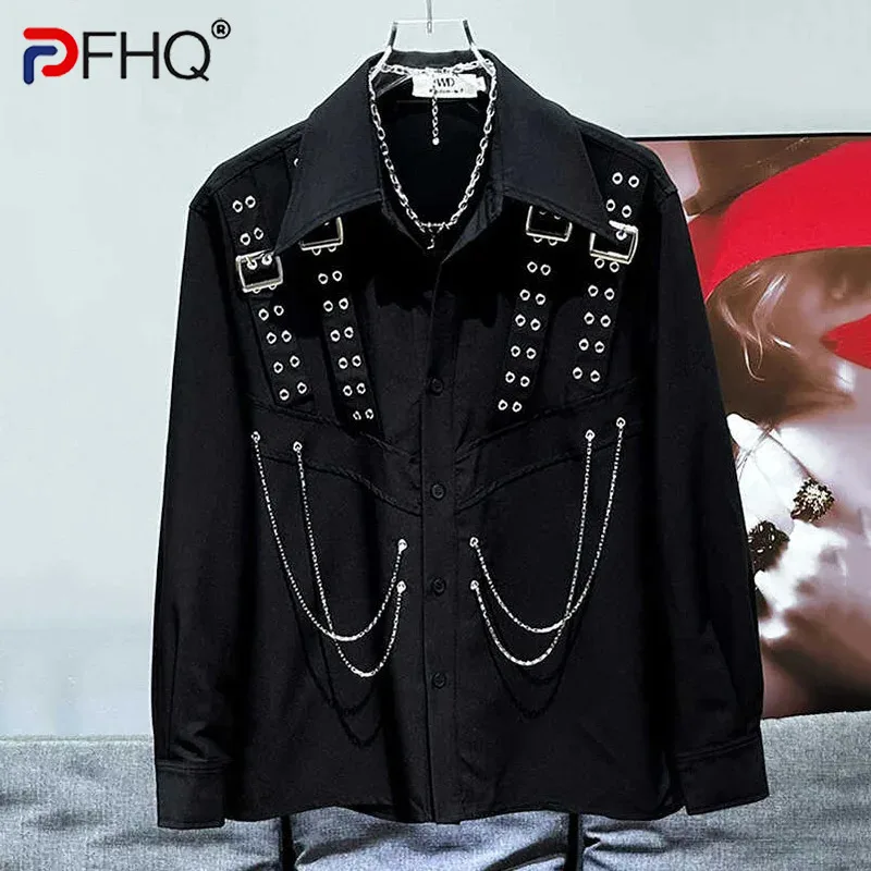 Мужская рубашка PFHQ модная металлическая декорированная конструкция новый тренд