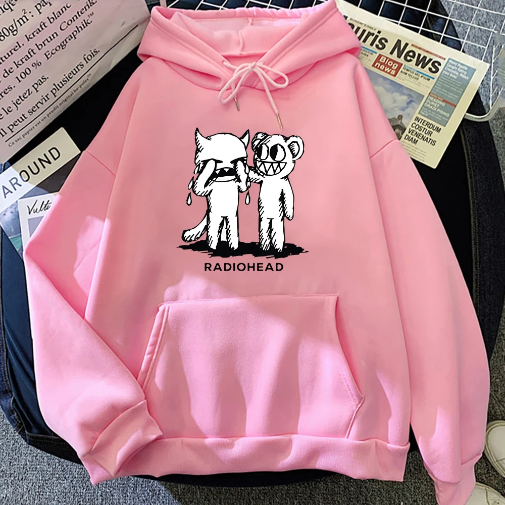 Radiohead Sweatshirt Men and Women Rock Boy Retro Printed Hoodie Loose Japan Station Male Tops Indie Fans Band Music Sweatshirts images - 6