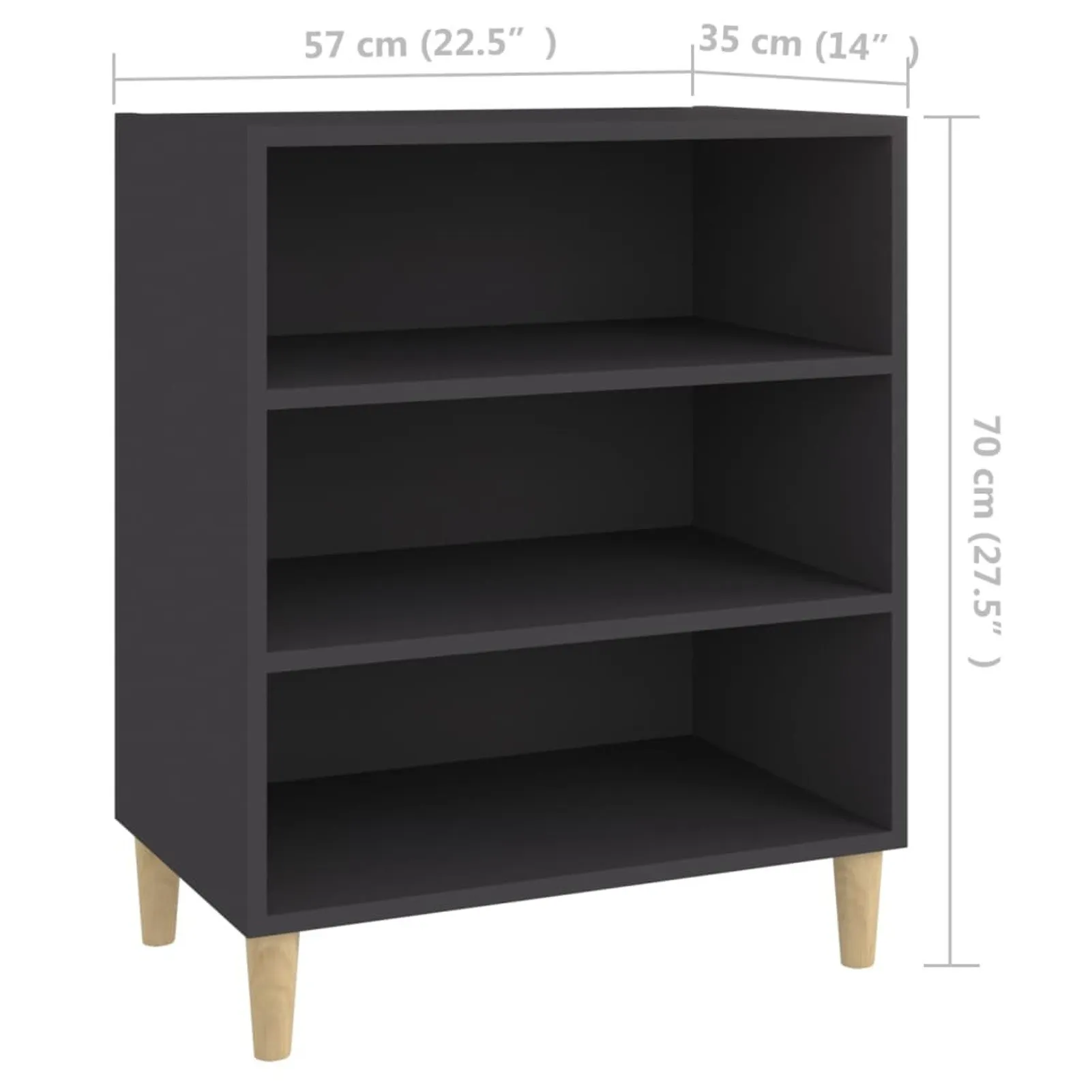 

Серо-серый буфет из ДСП 22,4x14x28 дюймов