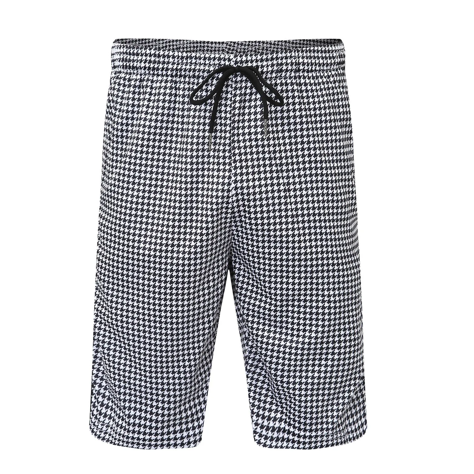 Casual Sportswear Men 2 Piece Suit O-Neck T Shirt Plaid Print Shorts Male Set Tracksuit Ropa Hombre Jogging Conjuntos 2023