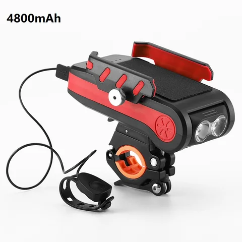 4 в 1, велосипедный светодиодный фонарь с зарядкой от USB, 4000 мАч