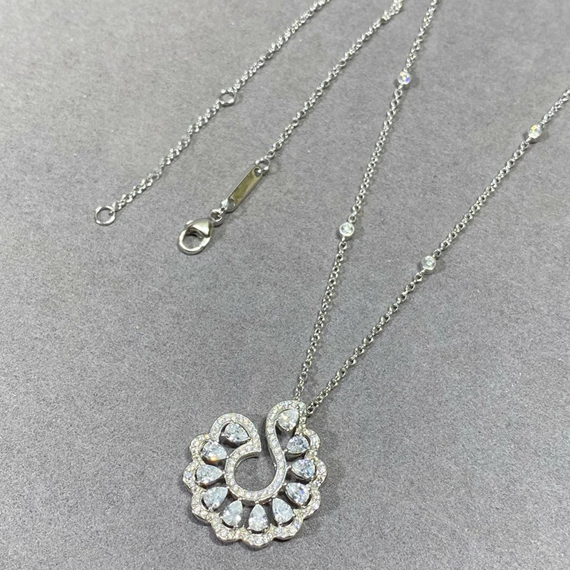 

Женское ожерелье из серебра 925 пробы с подвеской в виде цветка