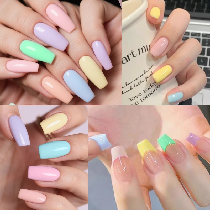 Фото LILYCUTE 7 мл Macaron Гель-лак для ногтей Розовый Фиолетовый Зеленый Серия Soak Off Маникюр Гель-лак для ногтей Полуперманентный УФ-гель для дизайна ногтей №3