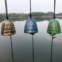temple bell pendant japanese lucky feng shui small wind chime sound clapper home garden outdoor decor gift cast iron outdoor