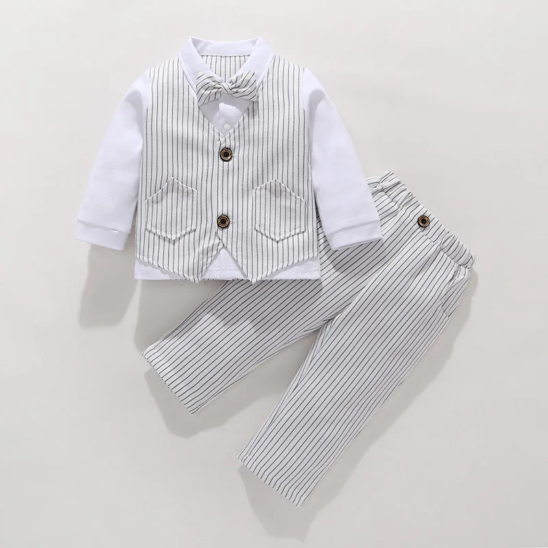 

Baby Formal Gentleman Two-piece suit Outfit with Bow Tie Spring&Autumn Baby Boy Clothes Birthday Party Photograph Supply