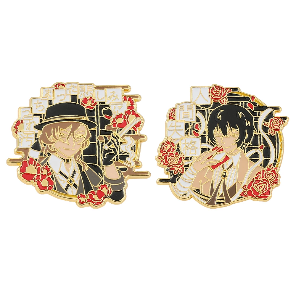 

Bungo Stray Dogs Dazai Osamu HUMAN LOST Cosplay Cartoon Costume Metal Badge Pin Alloy Brooch Props Gift