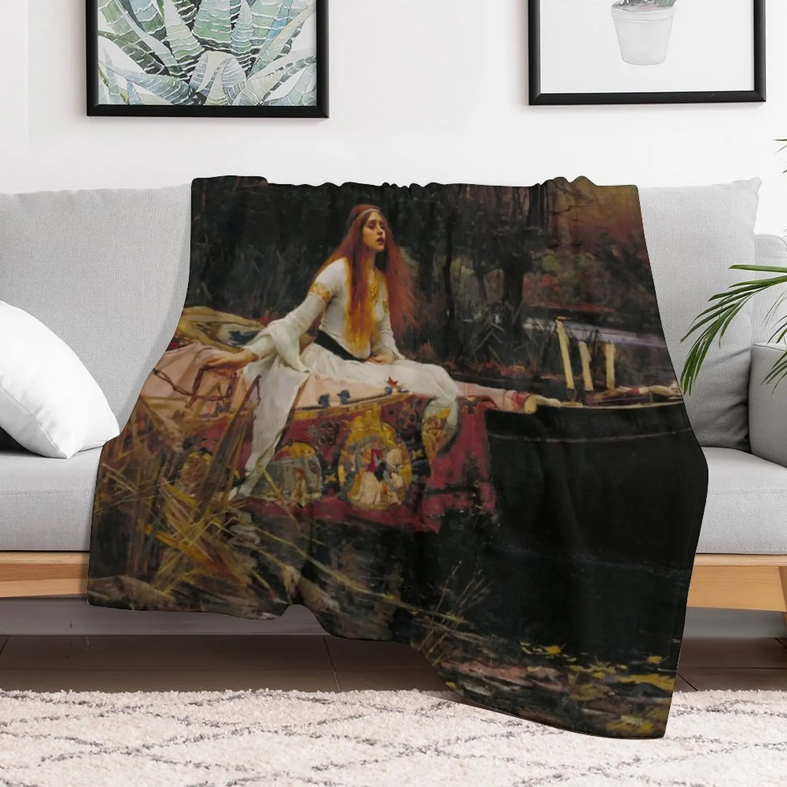 Пледы и пледы The Lady of Shalott-John William Waterhouse для декоративных одеял диванов