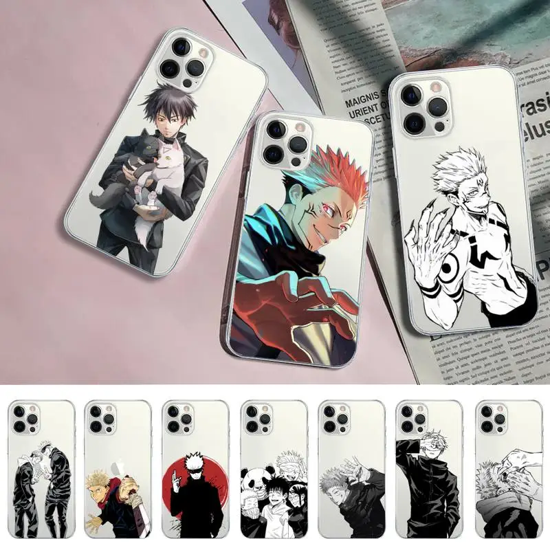 

Cartoon Anime Jujutsu Kaisen Yuji Itadori Fushiguro Megumi Phone Case for iPhone 11 12 13 mini pro XS MAX 8 7 6 6S Plus X 5S SE