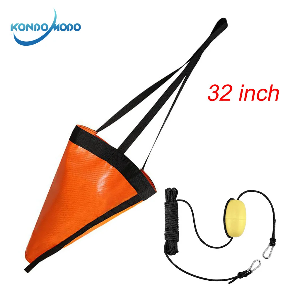 

Marine 32 Inch PVC Sea Anchor Drift Anchor Drogue Drifting Brake Rowing 30ft Retrieving Tow Throw Line Boat Accessories