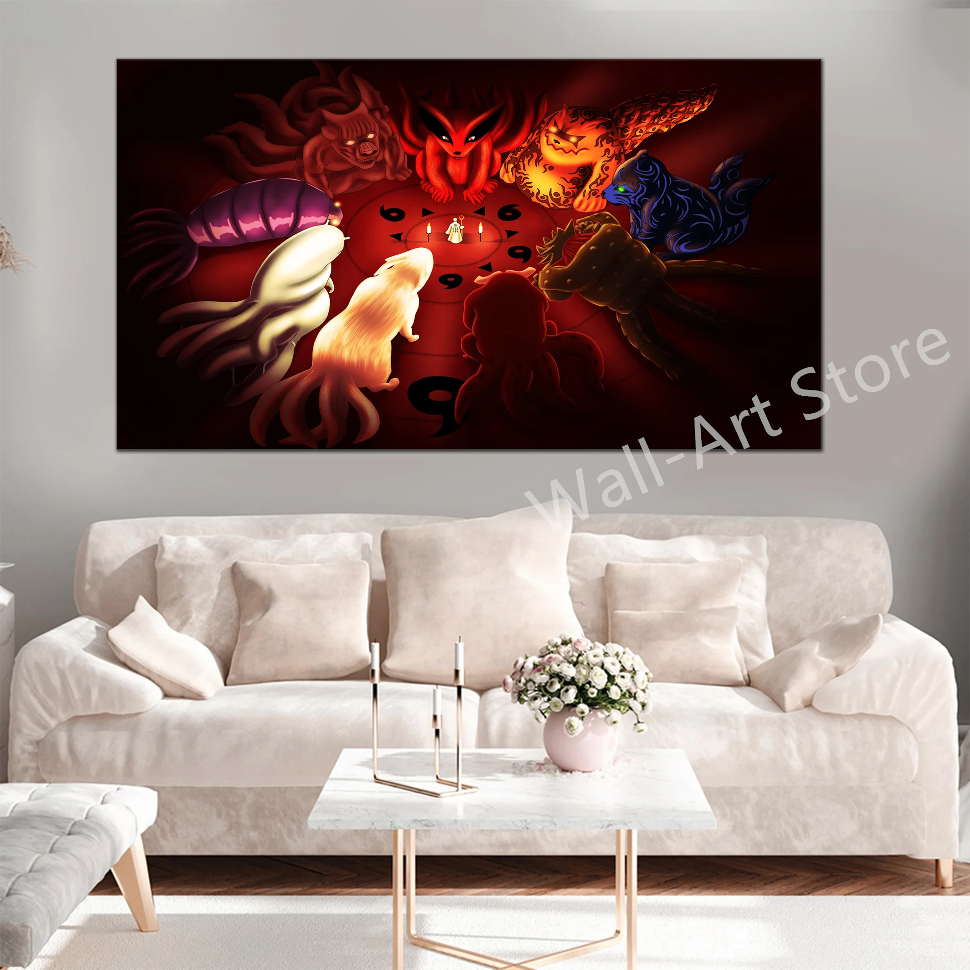 

Naruto Kurama Sage of Six Paths Modern Anime Wall Poster Modular Prints 5 Pieces Canvas Painting Pictures Bedroom for Home Decor