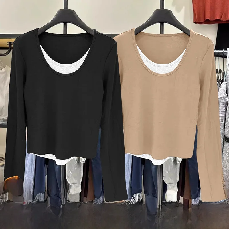 2024 Новая нижняя рубашка женская внутренняя одежда осень и зима облегающая