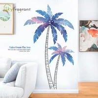creative starry sky coconut tree home decoration living room decor background wall sticker door entrance self adhesive stickers