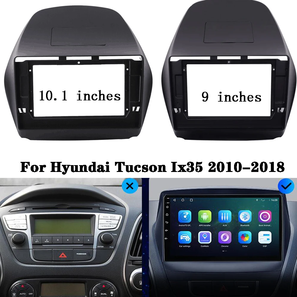 

9/10.1 Inch 2 DIN Radio Frame For HYUNDAI TUCSON IX35 2010-15 DVD MP5 Player Installation Panel Surround Dash Trim Kit Audio