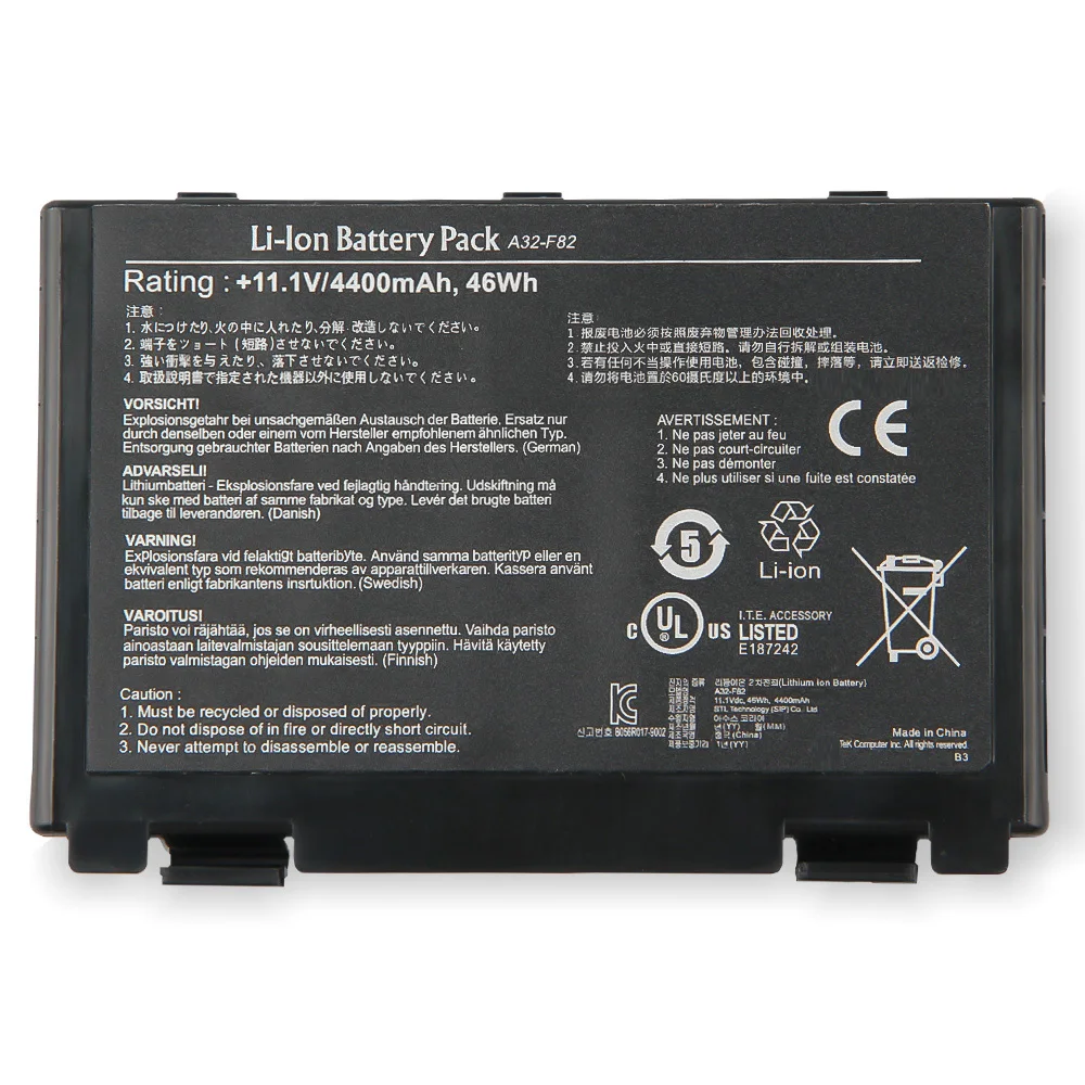 Фото Аккумулятор A32-F52 A32-F82 для Asus K40AF K40ID K40AB K40 K60 X8AC K50, перезаряжаемые батареи 4400 мАч №3