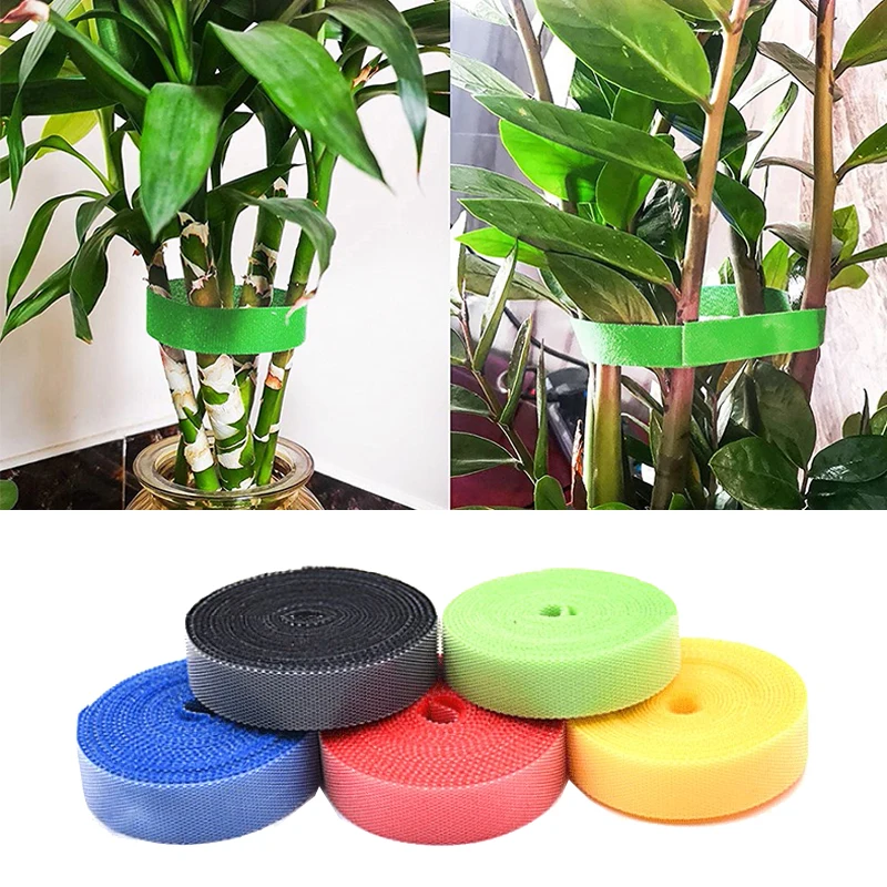 

3Pcs 2m Plant Ties Nylon Plant Bandage Tie Home Garden Plant Shape Tape Hook Loop Bamboo Cane Wrap Support Accessories