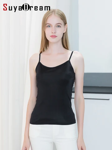 SuyaDream женские шелковые майки бежевые