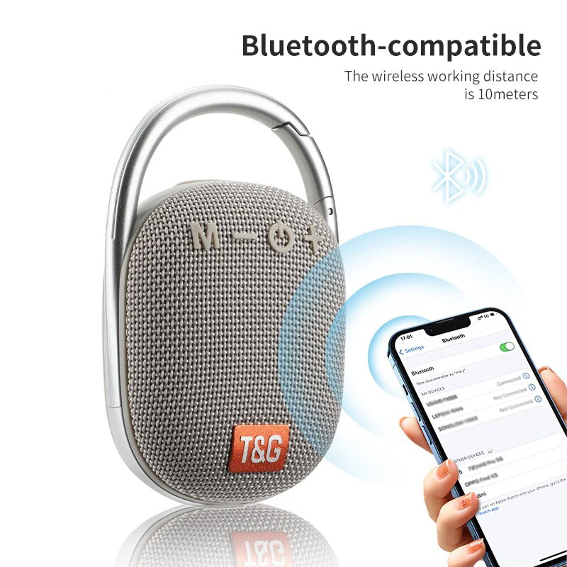 

Портативные Bluetooth-колонки TG321, TWS наружная мини-музыкальная шкатулка, со светодиодной подсветкой, сабвуфер, поддержка звонков через USB/TF-карту