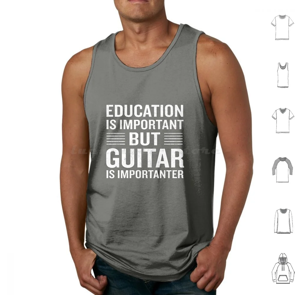 

Guitar Is Important Funny Guitarist Joke Tank Tops Print Cotton Cool Awesome Funny Hilarious Humor Phrase Saying Quote