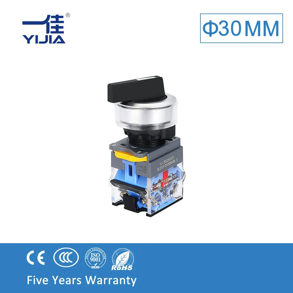 YIJIA LA38A-11XB 30 мм длинная ручка переключатель кнопочный переключатель 2 или 3 положения 1NO 1NC или 2NO