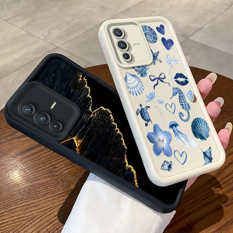 Фото Чехол для телефона Vivo V23 5G/Vivo V23 Pro, Vivo S12 Pro, Vivo S12, милый цветочный модный противоударный силиконовый защитный чехол №3