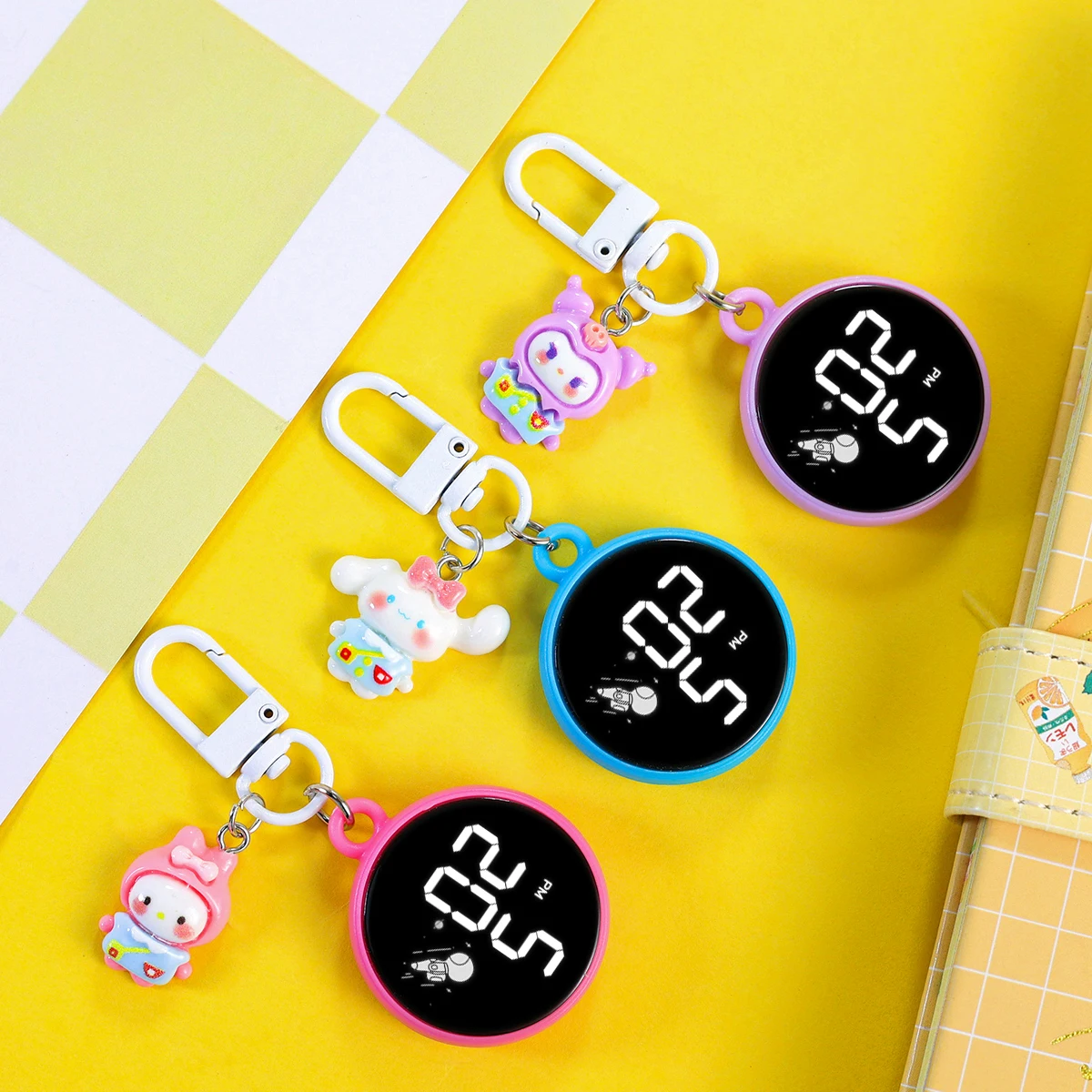 Губка Боб мультяшный брелок маленькие подвесные часы детские электронные