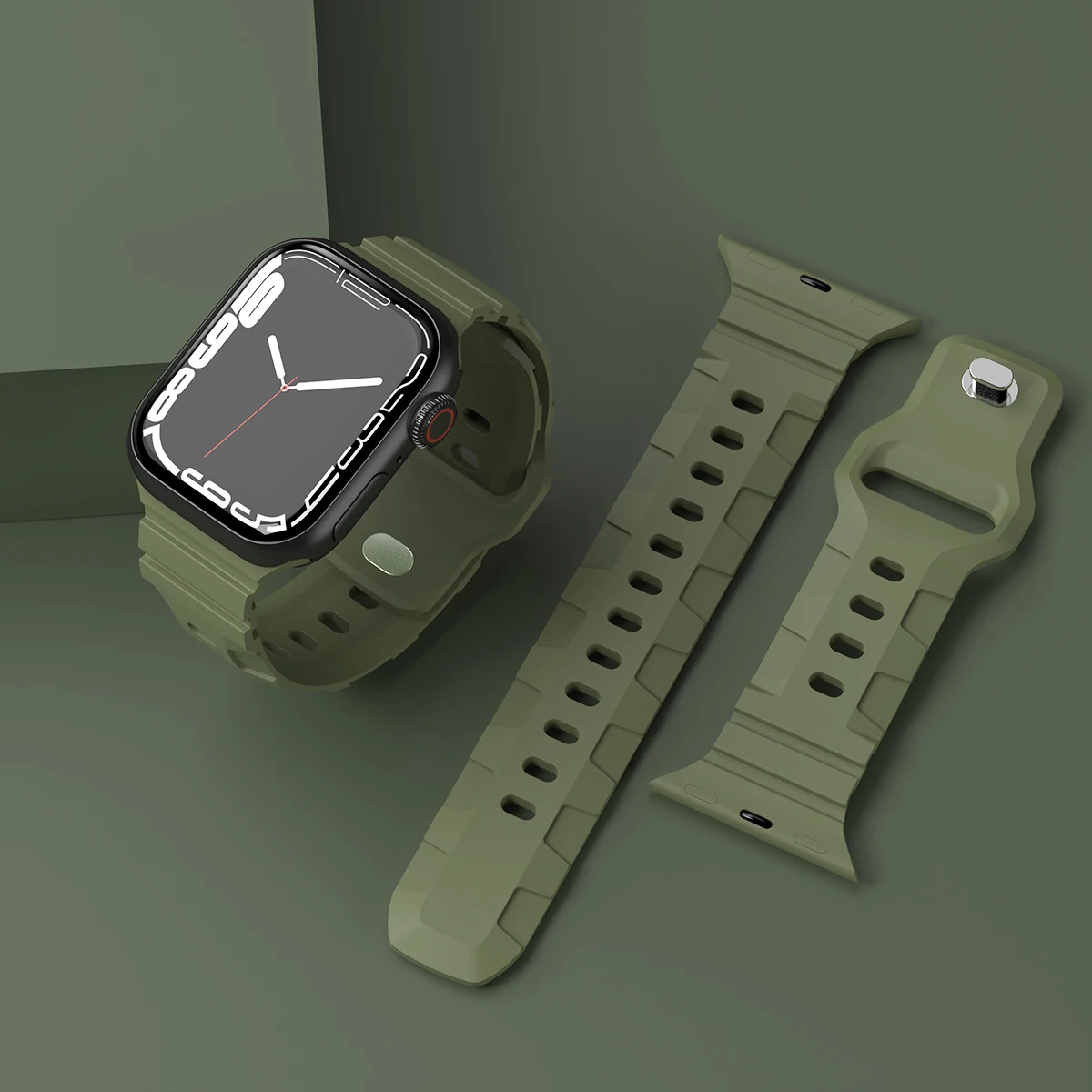

Silicone Strap For Apple Watch Band 44mm 45mm 38mm 41mm 42mm Wristband Bracelet For iWatch Series SE 8 7 6 5 4 3 Ultra Band 49mm