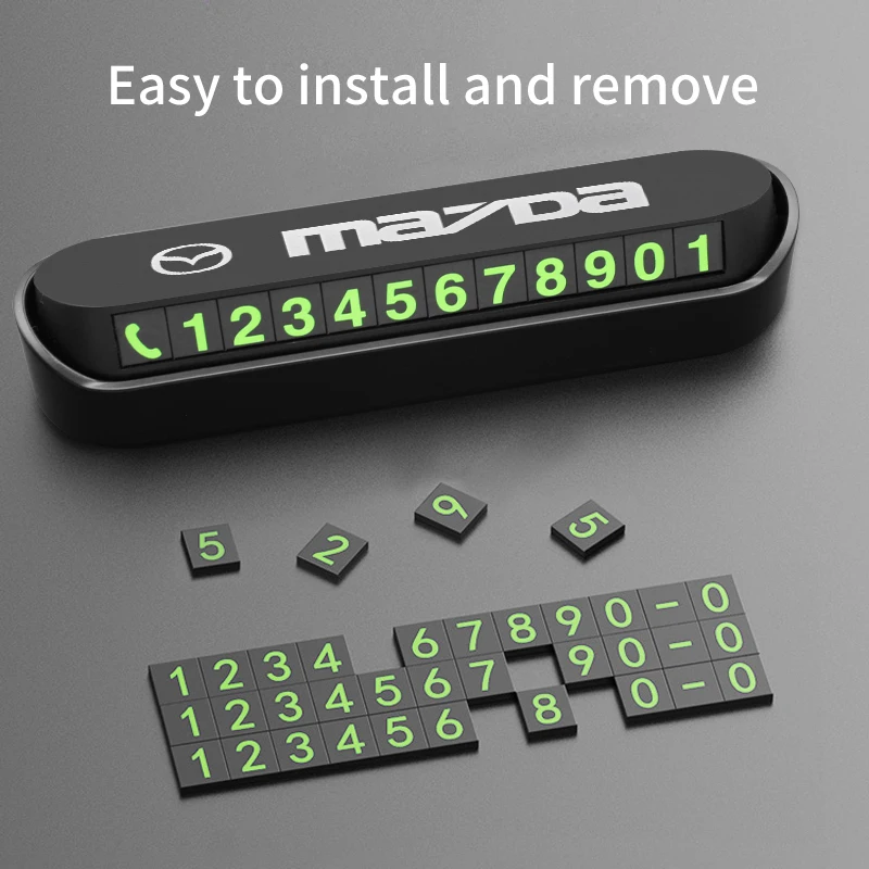 

Car Temporary Parking Card Accessories Phone Number Plate Sticker For Mazda 2 3 5 6 CX5 CX9 CX7 CX4 CX3 CX30 MX5 MX3 BK NC ER GH